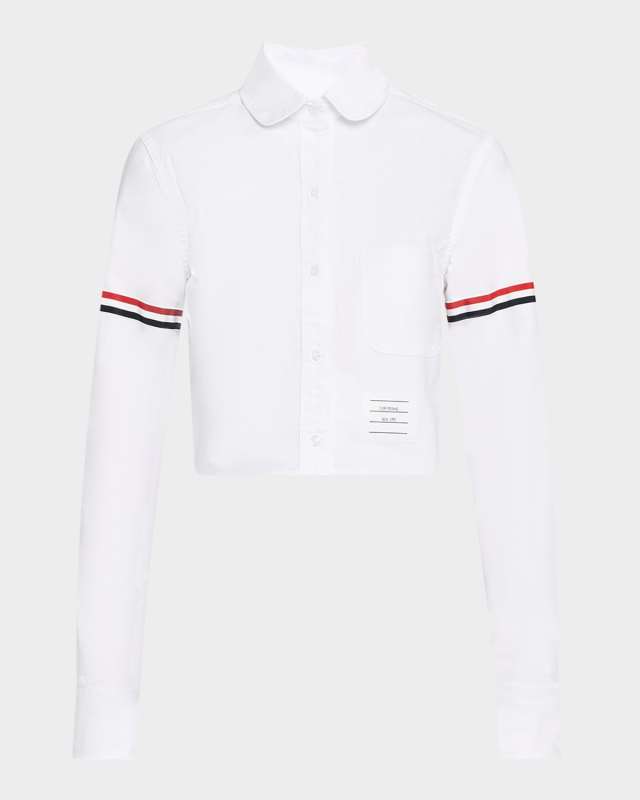 Classic Cropped Round Collar Shirt